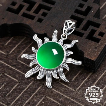 

S925 Sterling Silver Australian Emerald Pedants Artisan Antique Chinatown oriental Antique Jade