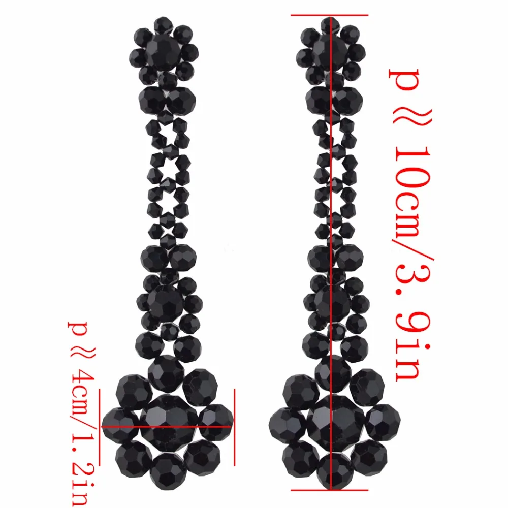 Новые Красные прозрачные черные цветочные серьги, большие акриловые длинные серьги-подвески для женщин, свадебные коктейльные серьги с кисточками в стиле бохо, массивные ювелирные изделия