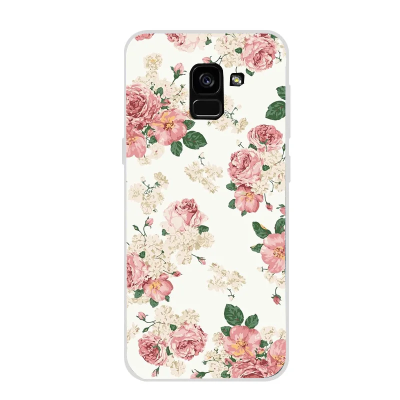 Phone Case For Samsung S8 S9 Plus S7 Edge Note 9 A5 J5 A8 Plus A7 Flower Cat Marble Case Cover Skin Funda Coque