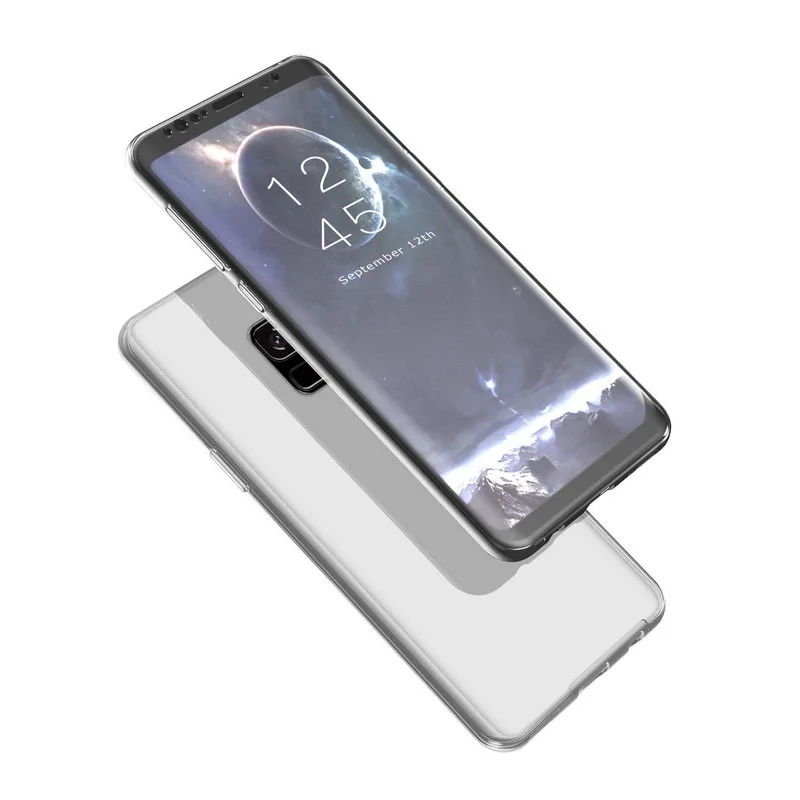 

360 Degree Front+Back Protect Shockproof Case For Samsung Galaxy S9 Plus Clear Soft TPU Silicon Cover For Samsung S8 Plus Note 8