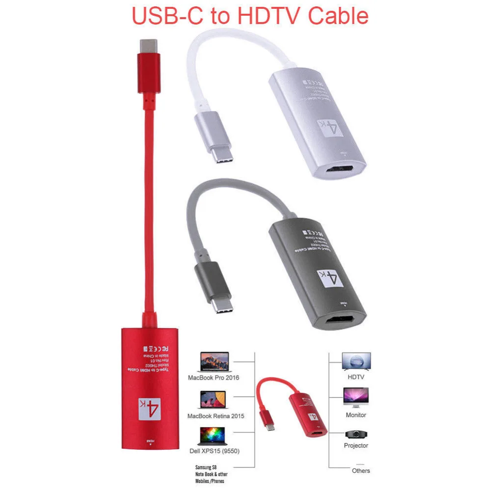 Одежда высшего качества USB-C type-C к HDMI кабель 1080 P HDTV адаптер конвертер Plug and play Дизайн без внешнего драйвера требуется