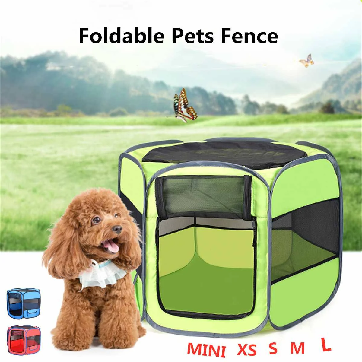 

Cat Tent Playpen Puppy Kennel Portable Folding Pet Tent Dog House Cage Dog Easy Operation House Kennels Fence Outdoor Supplies