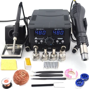 800W 2 in 1 Digital ESD Air Gun Soldering Station Welding Solder Iron 220V for SMD Desoldering Rework Station 8586 Upgrade