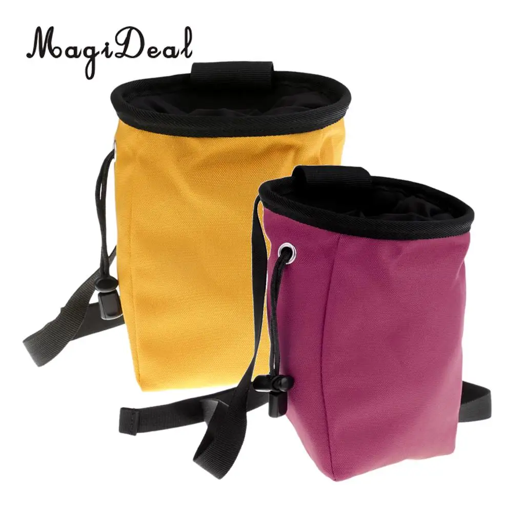 Rock Climbing Chalk Bag Mountaineering Bouldering Weightlifting Gym Magnesium Powder Storage Pouch with Zip Pocket & Waist Belt