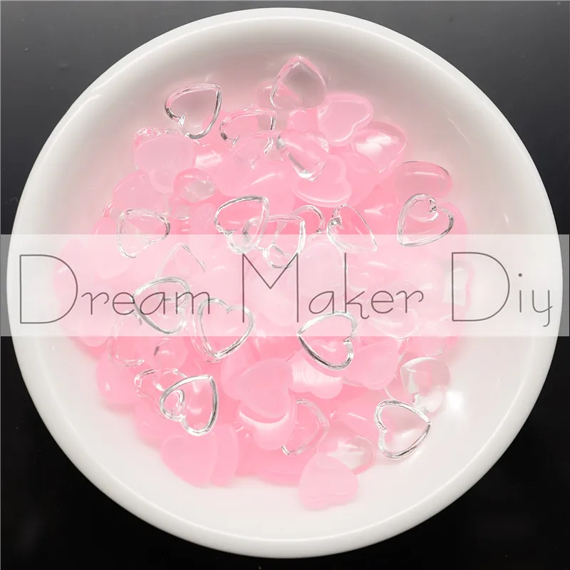 

4mm/6mm/8mm DIY pendant jewelry accessories Cabochon Domes Heart droplets Pink Wihout glue Beads