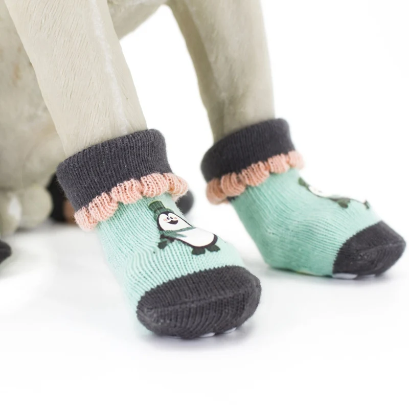 Peton-skid трикотажные хлопковые носки для маленьких средних собак щенка теплые походные носки с сердечком
