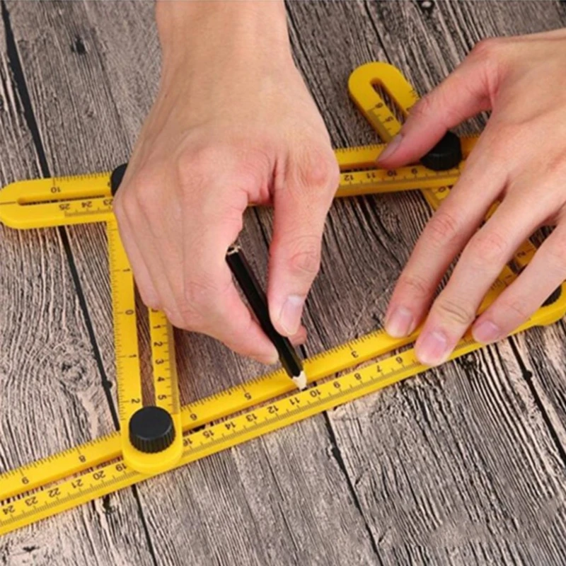 

1Pc Practical Four Sided Ruler Measuring Instrument Template Mechanism Slide Tool ABS Sent at random