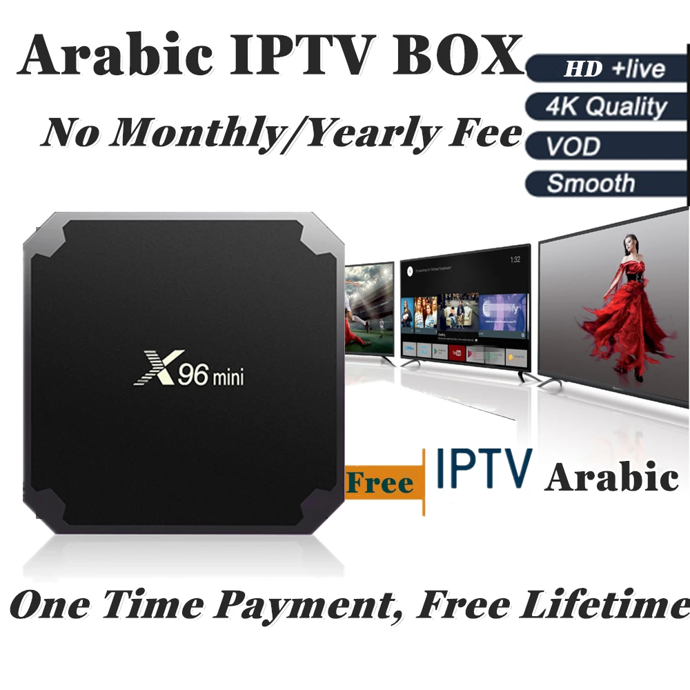 

X96Mini Android IP TV box OS 7.1 4kArabic IPTV Box Lifetime Free Subscription 800PlusTV with Swedish TV Africa French Somail ect