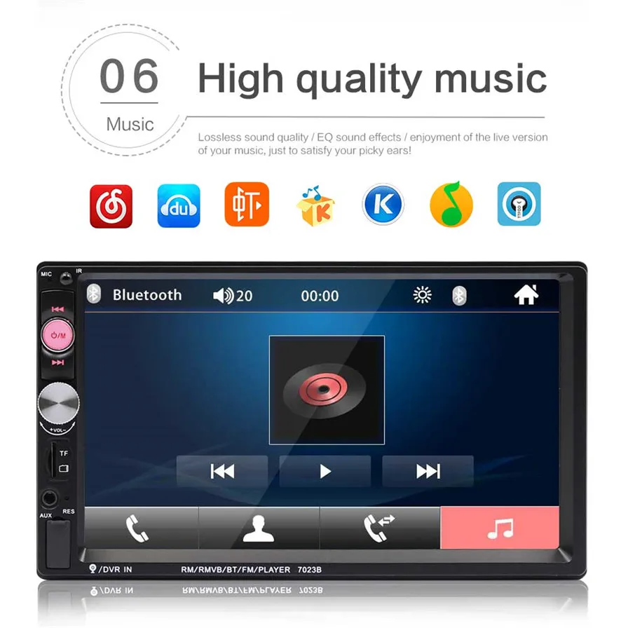 2 din 7 Inch HD touch screen Car radio Bluetooth Stereo audio Car Dual Car Multimedia MP5 Player remote controller