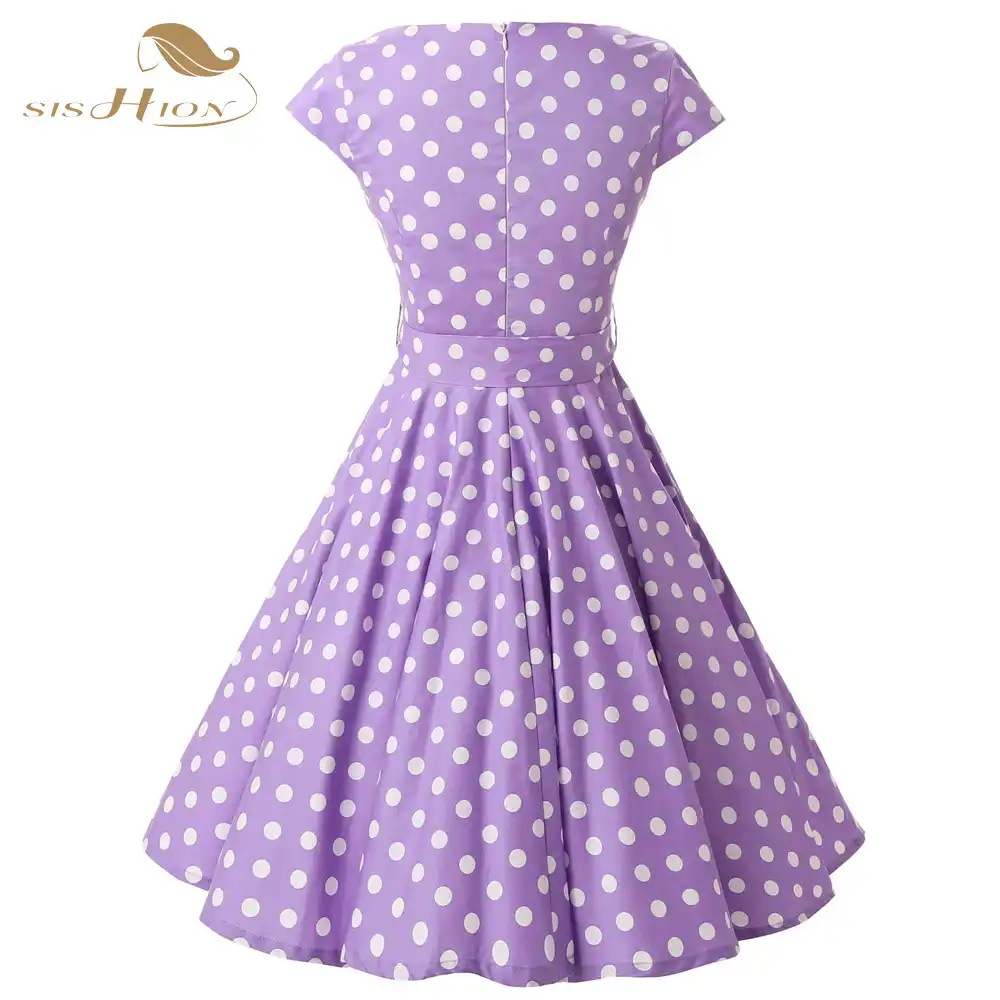 lavender polka dot dress