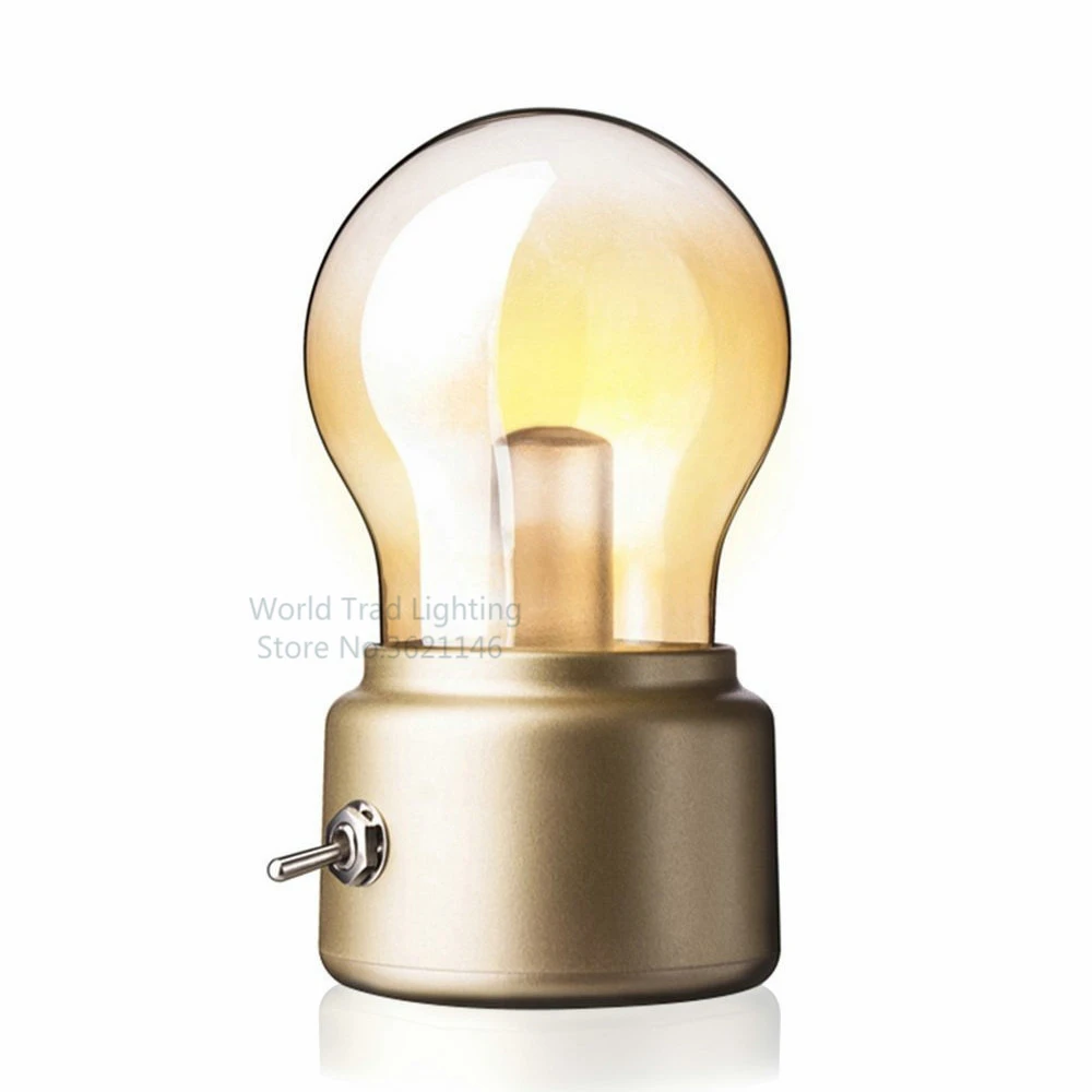 Винтажная лампочка эдисона, светодиодный USB светильник, перезаряжаемый ночной Светильник для детей, Скандинавская лампада, настольная лампа для спальни, светодиодный прикроватный светильник