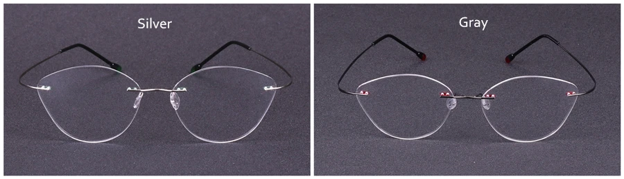 Женские оправа для очков в стиле кошачьи глаза, очки без оправы для близорукости, ультралегкие, металлические, Gafas Oculos De Grau Feminino