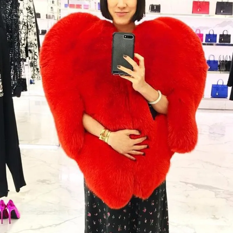 Promo  [EAM] 2020 New Spring Heart Pattern Personality O Collar Zipper Sleeveless Exaggeration Coat Women 