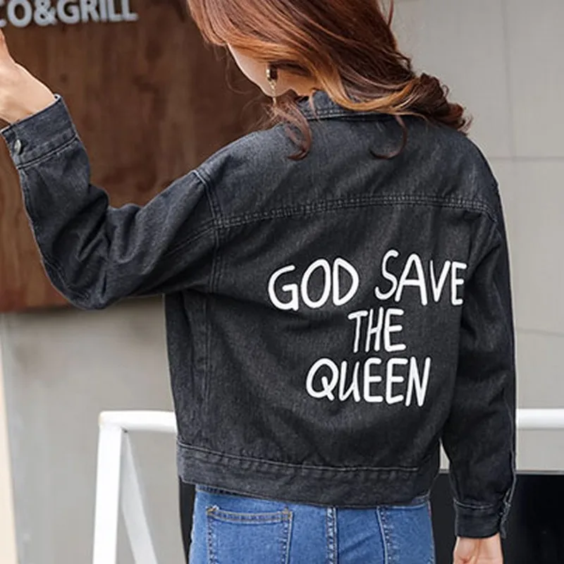 Женские джинсы EXOTAO облегающие с длинным рукавом и принтом|denim jacket women|jeans coatjacket women