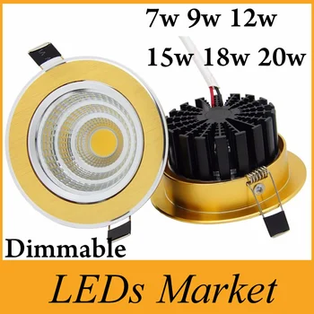 

Luxury Gold Downlight 7W/9W/12W/15W/18W/20W Recessed LED Spot Light Ceiling Lamp Ultra gorgeous Dimmable LED COB Downlight CE UL