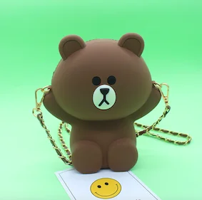 Креативная Милая силиконовая сумка-карандаш Kawaii канцелярские принадлежности мультяшный детский чехол-карандаш коричневый медведь Салли-утка манго школьный стационарный