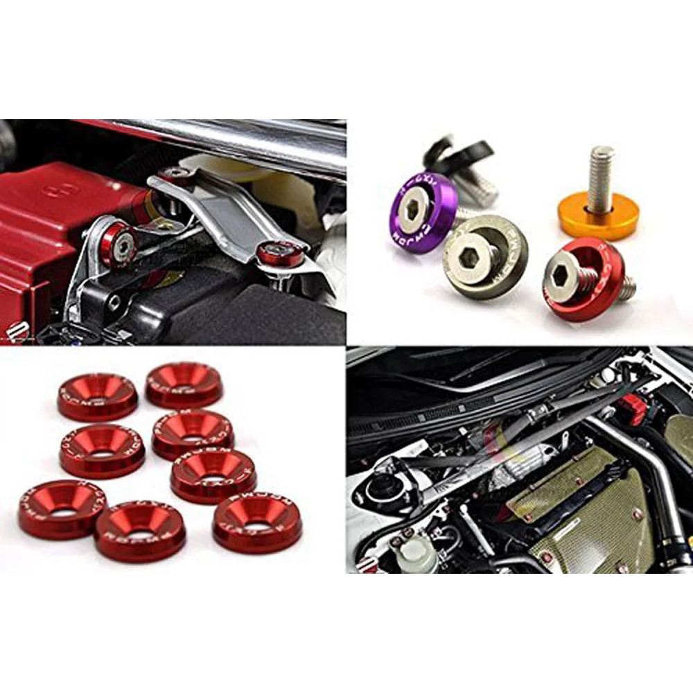 JDM Aluminum Fender Bumper Engine Dress Up Washers Kit with Bolts And