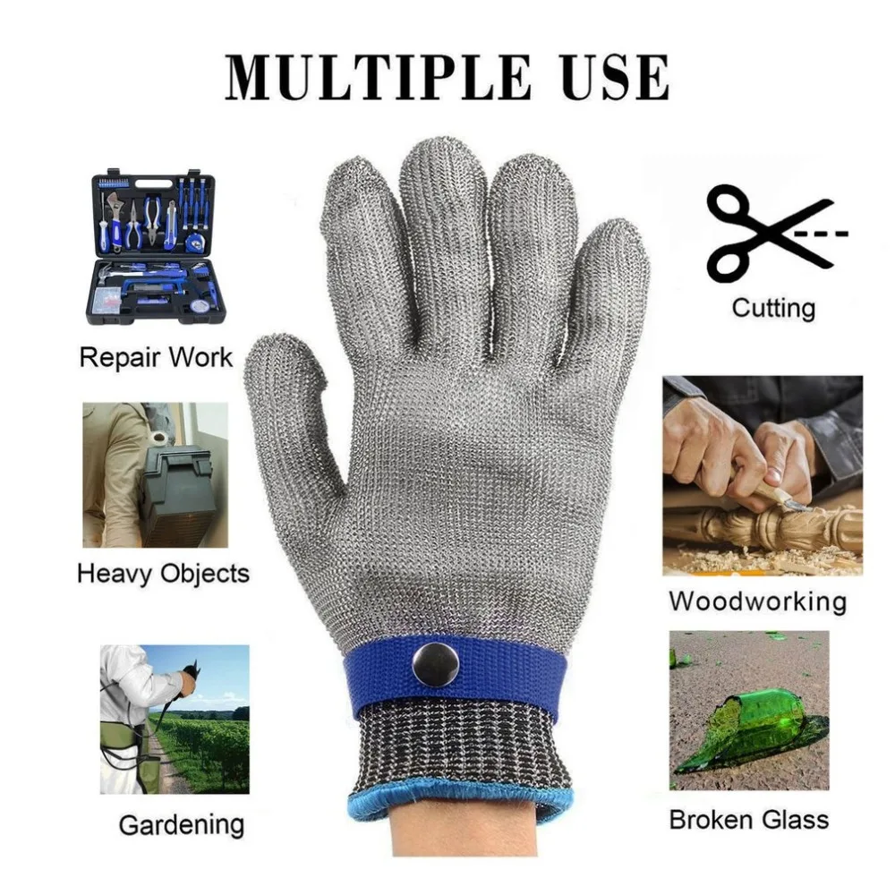 

Anti-cutting Working Gloves Breathable Safety Proof Stab corrosion Resistant Stainless Steel Metal Mesh Labour Gloves