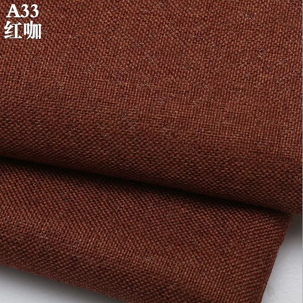 Однотонная хлопчатобумажная льняная ткань для лоскутного шитья/шитья своими руками/скатерти для дивана/покрывала мебели/счетчики подушек - Цвет: Red coffee color