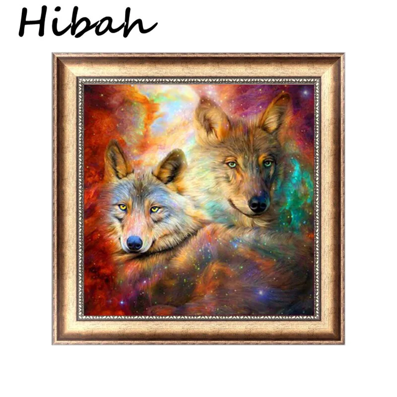 5D Diy Diamond Painting Star Wolf Mosaic Rhinestone Cross Embroidery Round Decorative painting | Дом и сад