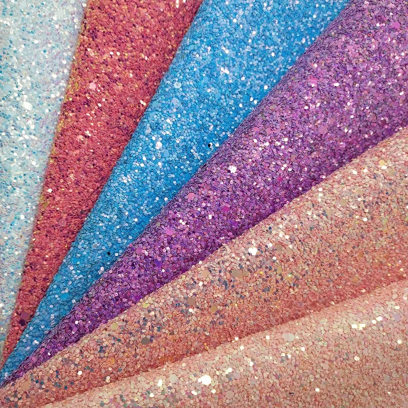 

10PCS A4 SIZE (21x29cm) Chunky Glitter Leather Glitter Fabric PU Leather for DIY Sewing P45B