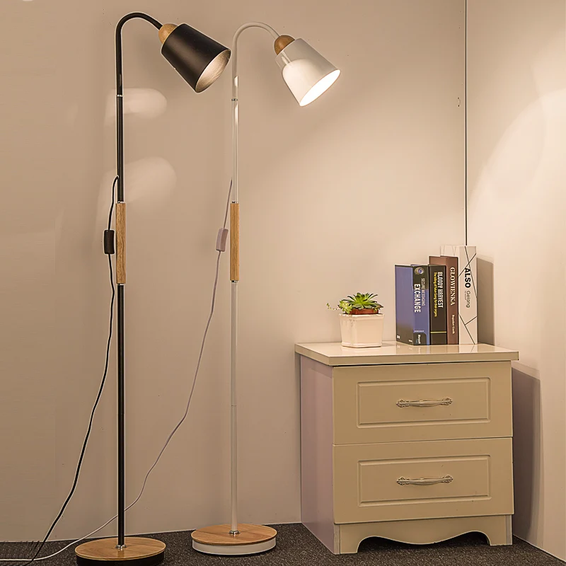

The creative personality of modern solid wood floor lamp simple living room bedroom study remote floor lamp MZ19