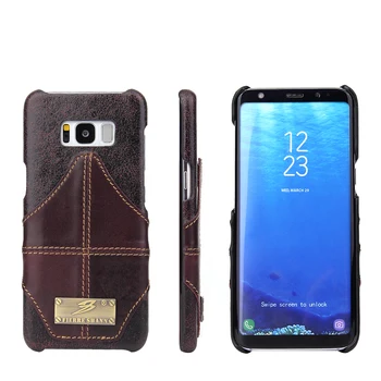 

First Layer Cowhide Genuine Leather Cover Case For Samsung Galaxy S8/S8 Plus Mobile Phone Bag Protection Back Cases s8/s8 plus