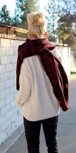 Wool Blend Tartan Plaid Soft Scarf Wrap Shawl Blanket Stole Pashmina Red+Black