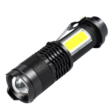 

Hot 3800LM XML-Q5 COB LED Flashlight Portable Mini ZOOM Torchflashlight Use AA 14500 Battery Waterproof In Life Lighting Lantern