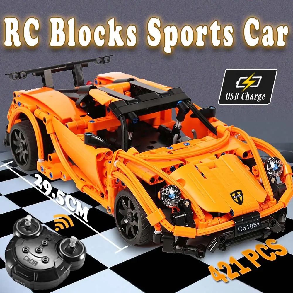Sports Racing Car Cada RC строительные блоки, игрушки, кирпичи, модель спортивного гоночного автомобиля, наборы блоков, diy машинки, игрушки для детей, игрушки для мальчиков, детей - Цвет: Sports Racing Car