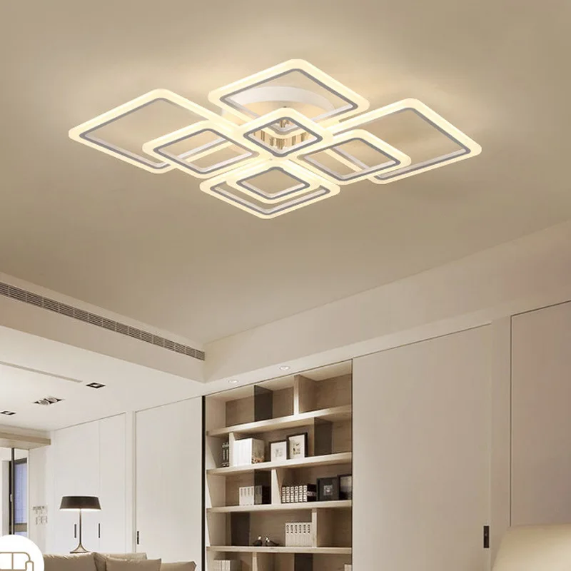 Simple modern square creative led ceiling lights for living room