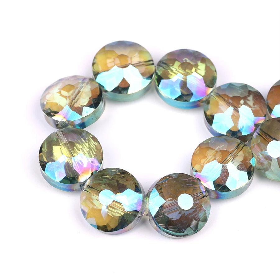 Чешские Стеклянные круглые каменные бусины 14 мм граненые хрустальные плоские бусины для рукоделия изготовление кристаллов лэмпворк