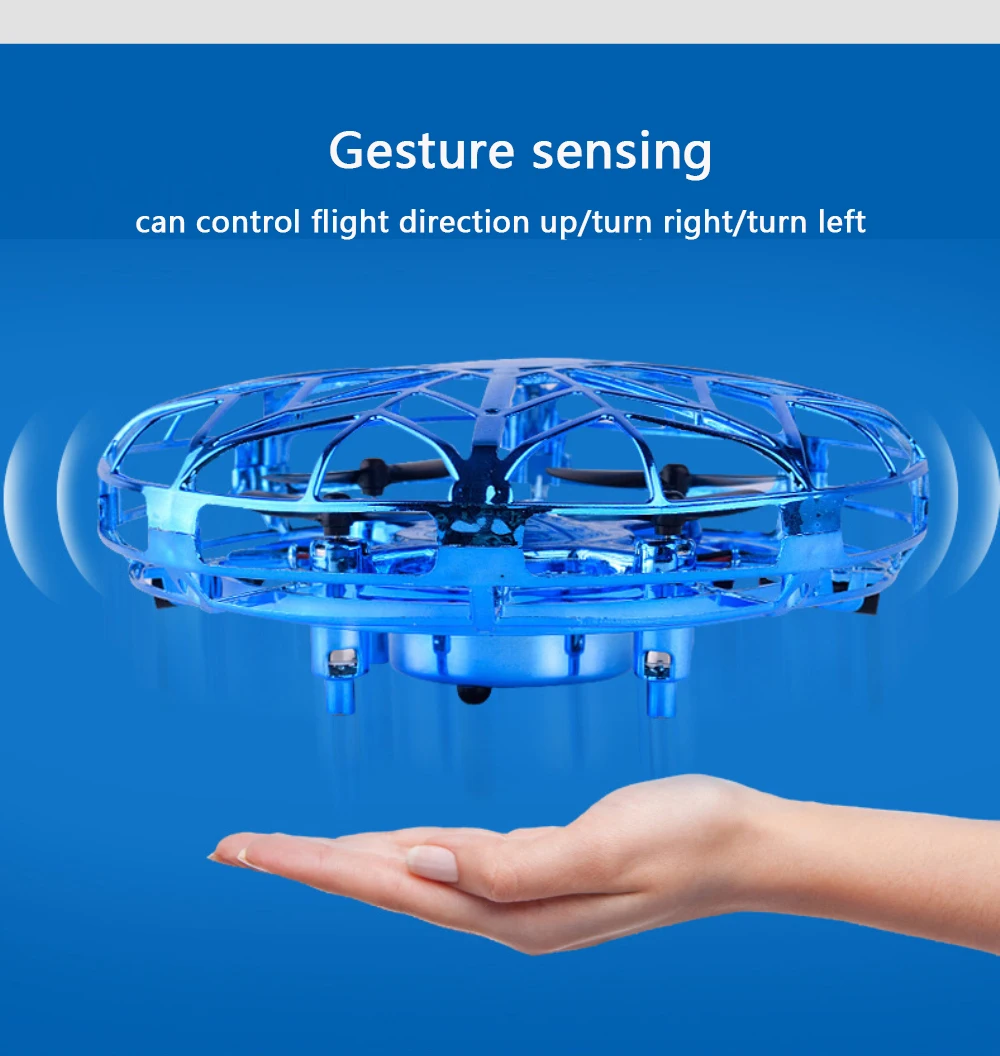 Индукционная подвеска UFO летающий самолет игрушки датчик жеста Смарт летающая тарелка со светодиодный мини-самолет играть