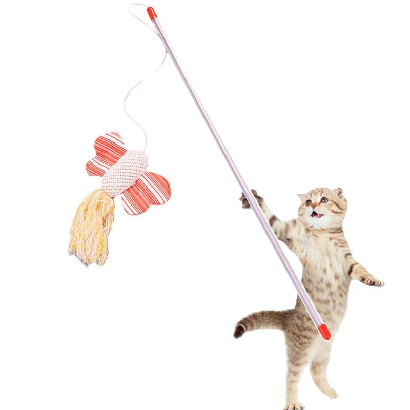 Pet Cat Funny Interactive Toys Tease Kittens Wand Fishing Pole with