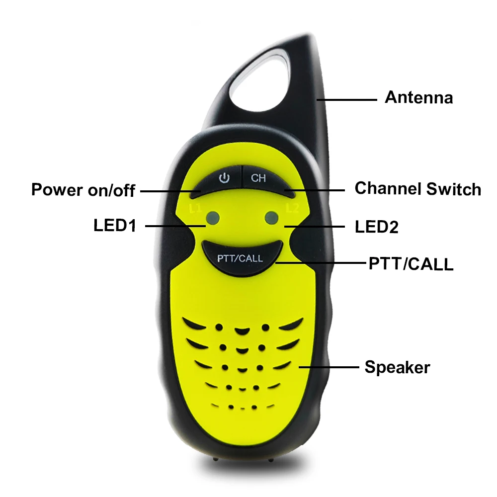 Friendly Kids Walkie Talkie mini Radios with 3 Channels Switch FRS UHF400-47OMHZ 3KM Intercom for Children Outdoor gaming Yellow Friendly Kids Walkie Talkie mini Radios with 3 Channels Switch FRS UHF400-47OMHZ 3KM Intercom for Children Outdoor gaming Yellow