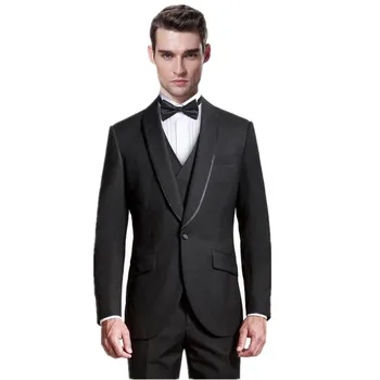 

In 2020 elegant man groom suit three-piece design elegant chic lapel a grain of buckle three-piece men formal suit