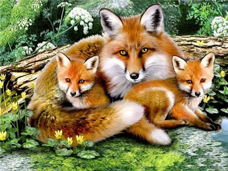 FOX 3D Diy Diamond Painting Wall Stickers Home Decor Cross Stitch Kit Diamond Mosaic Diamond Embroidery 2