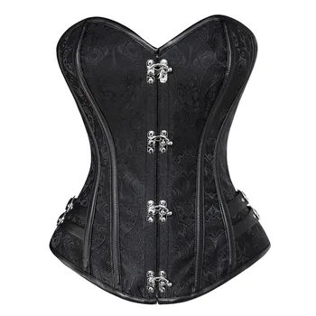 

Gothic Steampunk Corset Jacquard Spiral Steel Boned Lingerie Overbust Waist Bustier Corset Women Plus Size S,M,L,XL-6XL Corsets