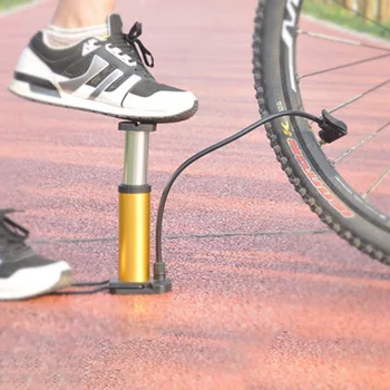 

17.5cm Alloy Mini Foot Tread Bicycle Pump With Pressure Gauge 120 PSI Hand Cycling Pump Presta and Schrader Ball Road MTB Tire
