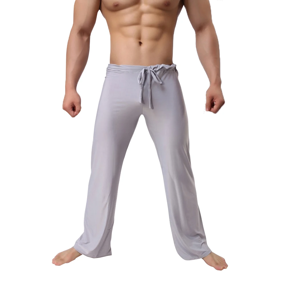 YJSFG HOUSE Брендовые мужские брюки для сна домашние брюки с низкой талией модные повседневные свободные льняные брюки длинные брюки мужские штаны для отдыха