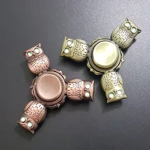 Крутой винтажный вертушка Сова три руки металлический светится в темноте треугольный вертушка металлическая профессиональная светится в темноте