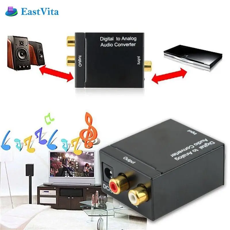 EastVita цифровой аналоговый аудио конвертер адаптер Цифровой оптический коаксиальный RCA Toslink сигнал в аналоговый аудио преобразователь RCA r30