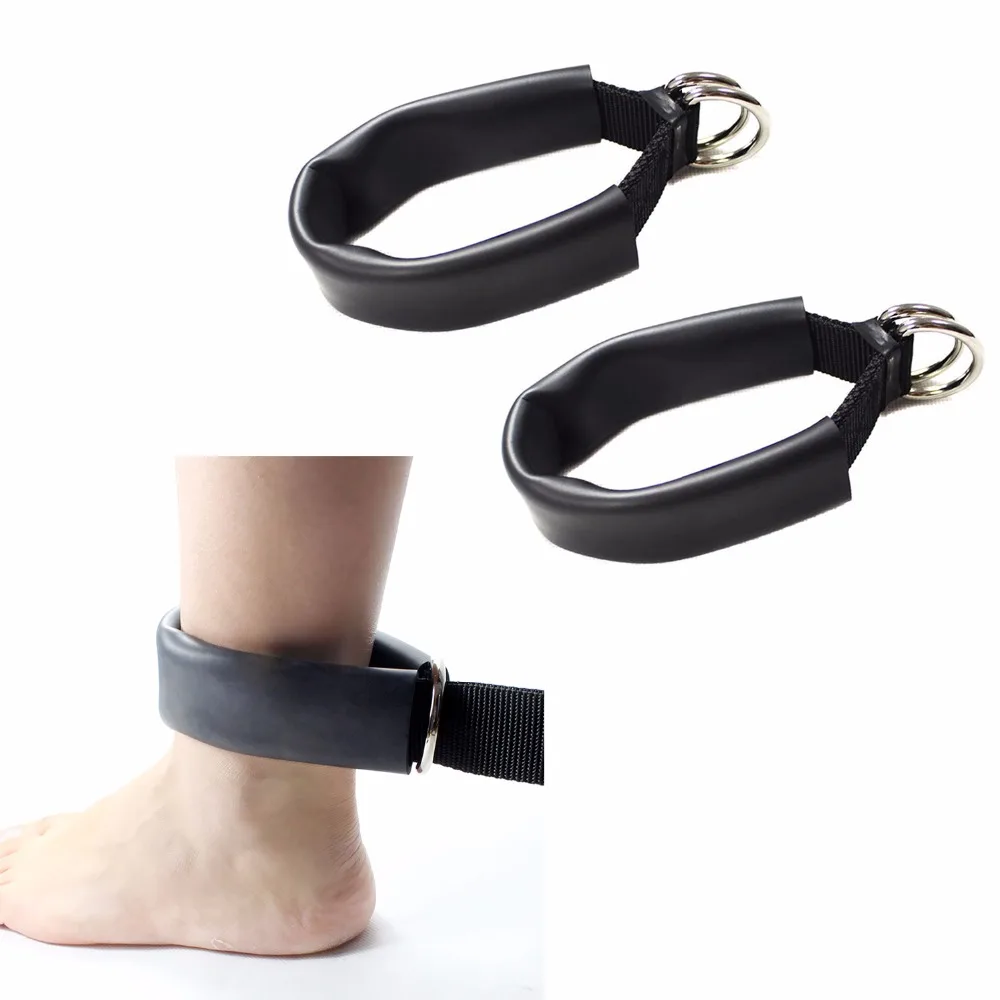1 Pair Fitness Resistance Band Ankle Cuffs D ring Leg Strap Gym Workout