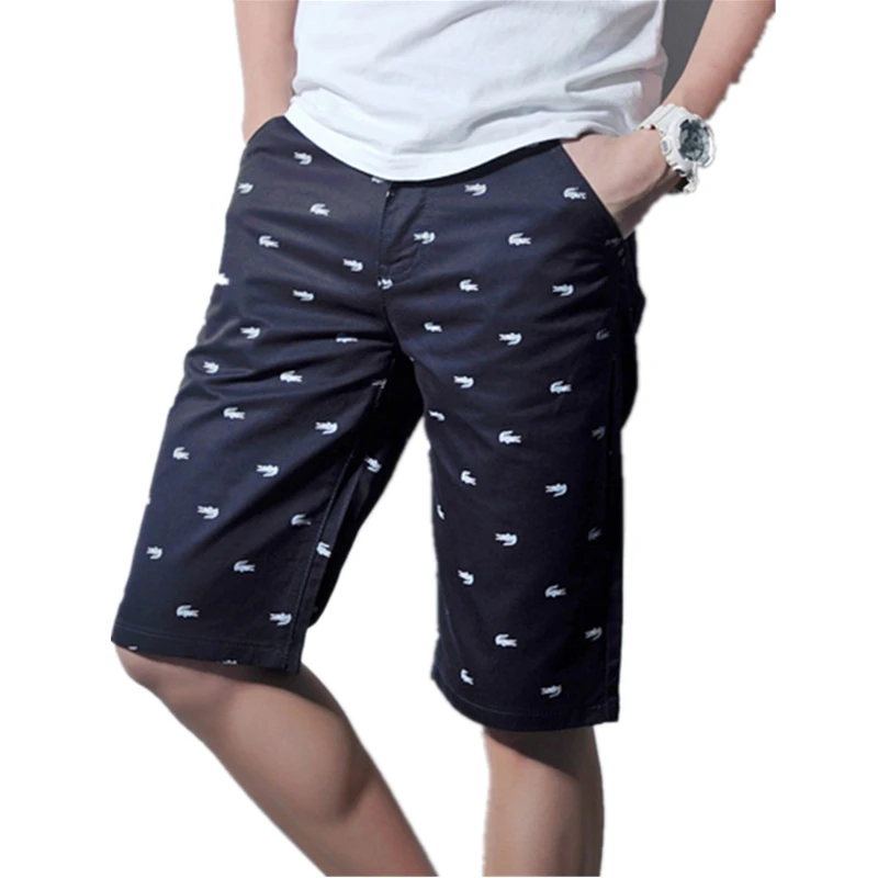Mens Shorts 2016 Summer Casual 100% Cotton Men's crocodile