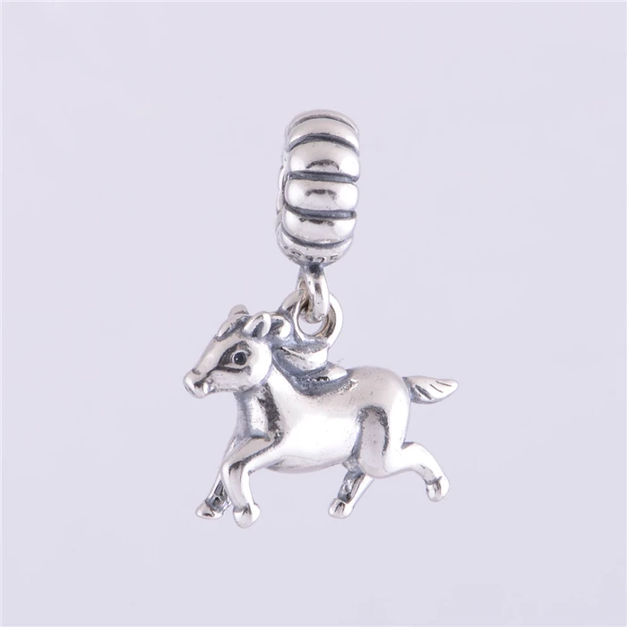

CKK Solid 925 Sterling Silver Horse Pendants Charm Fit Bracelets & Necklaces Diy Fine jewelry free shipping PF192