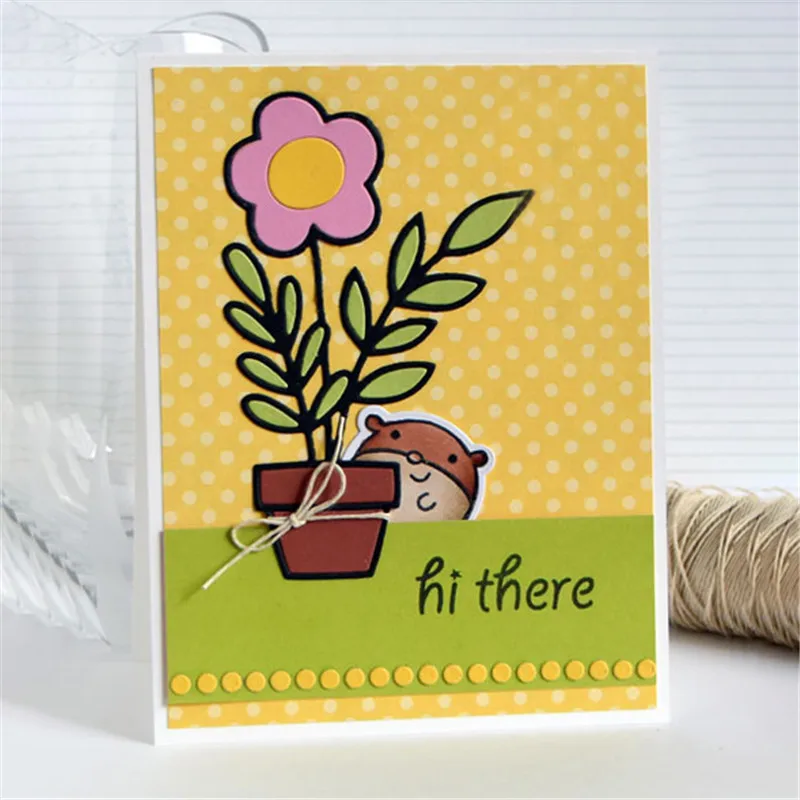 

GJCrafts Potted Plant Die Flower Metal Cutting Dies New Scrapbooking Cutting Stencil Craft Dies Colorful Seasons Card Making