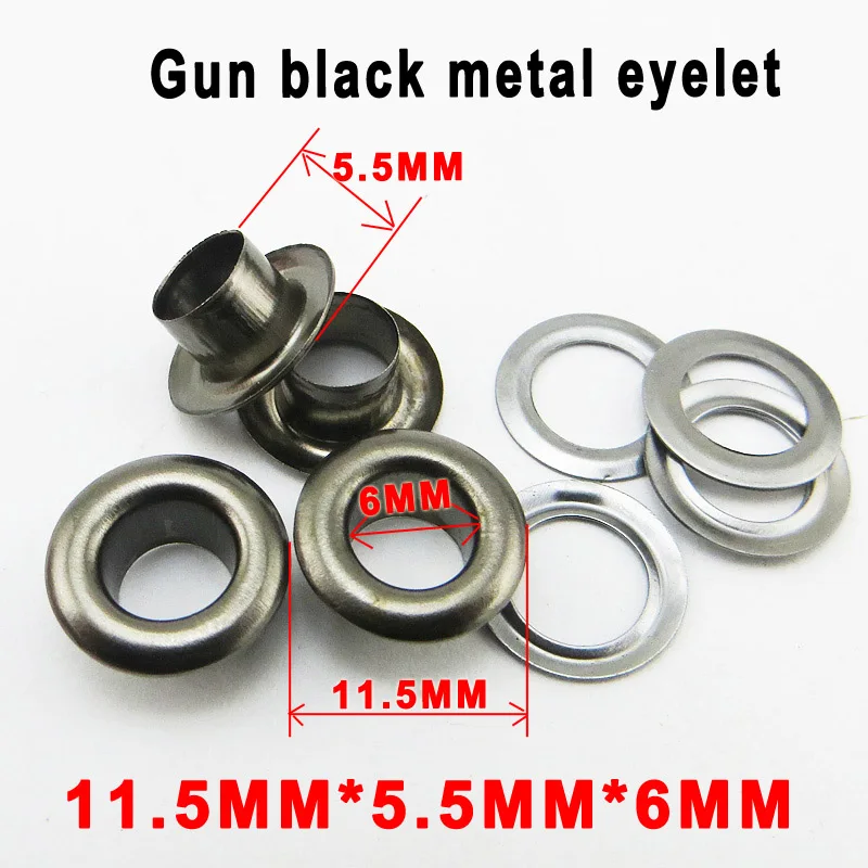 

200PCS 11.5*5.5*6MM gun black METAL EYELET brand button sewing clothes accessory handbag shoes buttons ROUND ME-060