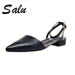 Salu sandalia feminina/Новинка 2019 года; пикантные Модные женские босоножки из натуральной кожи; женская обувь; сандалии летние для девочек с