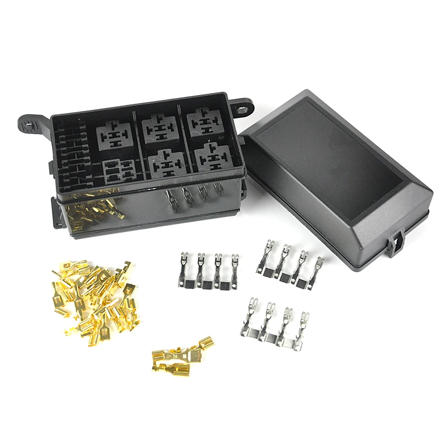Aliexpress.com : Buy BORUiT Car Fuse Box DC 12V 20A 6 Relay Block 5 Road For Nacelle Car Insurance Holder Automobile Durable Vehicle Circuit Blade from ...
