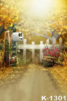 

Newborn Hot 150cm x 200cm Autumn Scenery Backgrounds Forest Path Computer Painted Vinyl Fabric Photo Props Backdrops For Child